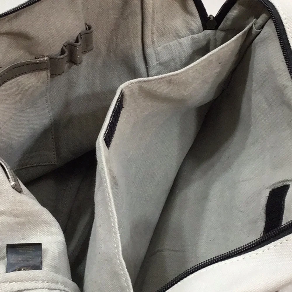 Mona B mens upcycled military tent messenger bag NWT